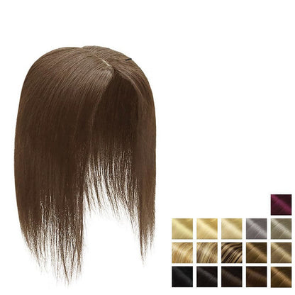 スイスベース ストレート 人毛 トッパー レディース 本物の人毛 前髪なし 薄毛用ウィグレット ヘアピース