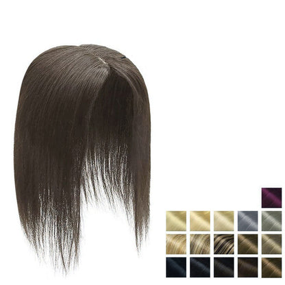 スイスベース ストレート 人毛 トッパー レディース 本物の人毛 前髪なし 薄毛用ウィグレット ヘアピース