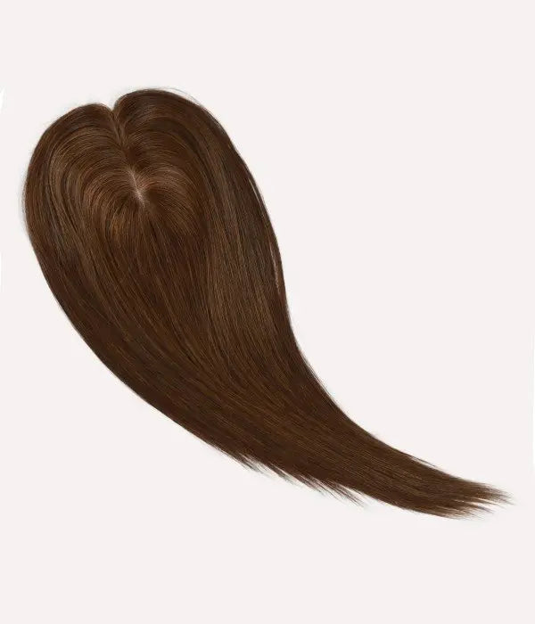 Complete brown straight VivaCrown silk top Remy human hair topper