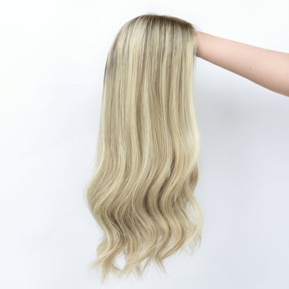 7"x8" Hand-Tied Mono Base Real Human Hair Topper | Seamless Lace Front, Lightweight & Realistic Density for Women