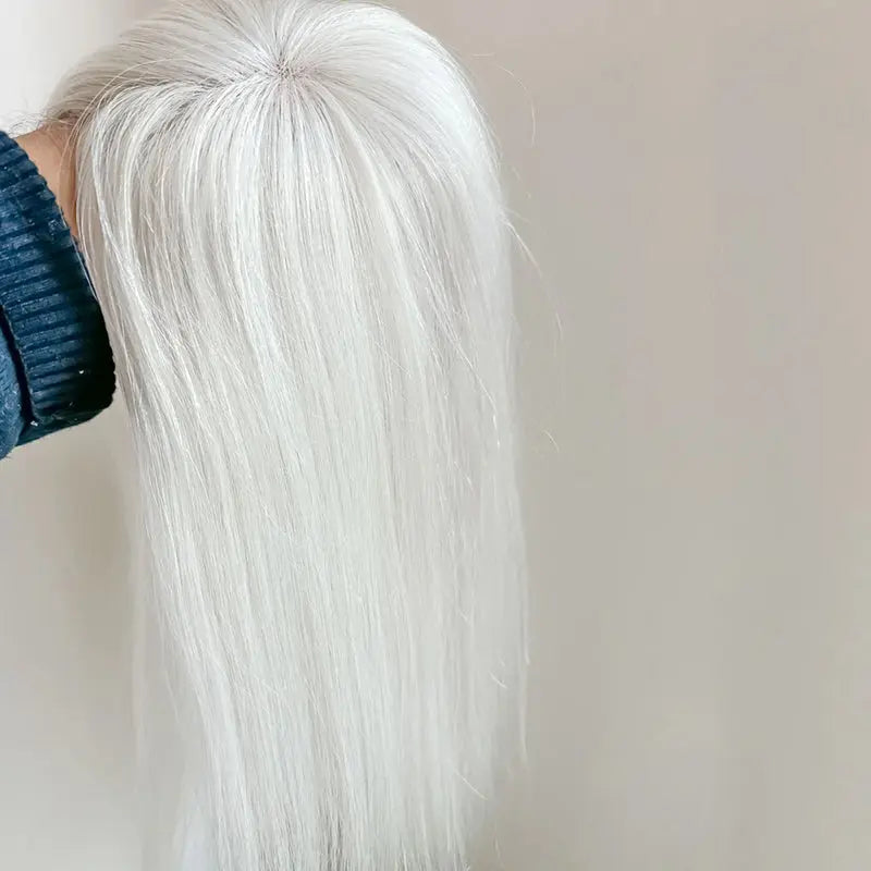 Silver Hand tied Mono Base 100% Brazilian Virgin Human Hair Topper For Women【Pre Sale】 我的商店