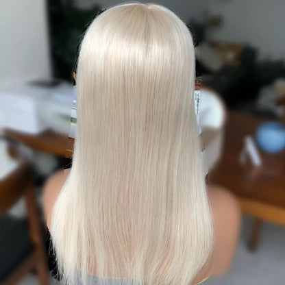 White Silver Gray Mono Base Brazilian Virgin Hair Topper For Hair Loss 【Pre Sale】