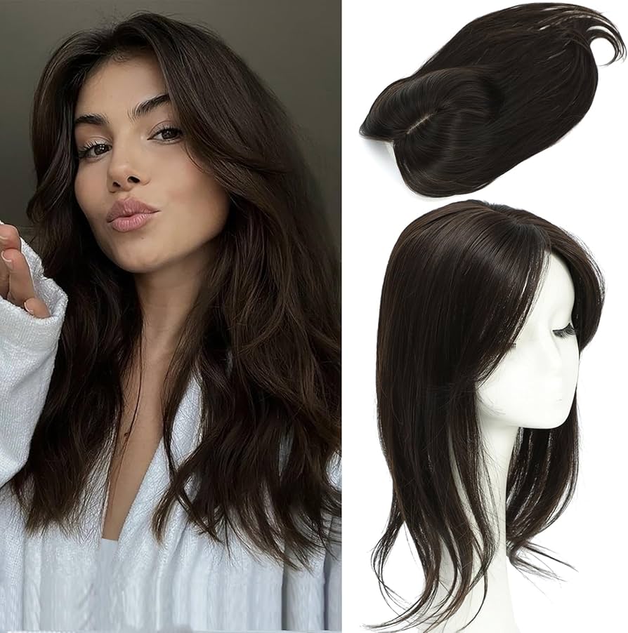 Straight Hair Topper for Crown Thinning – Natural Coverage at the Crown - VIVACROWN