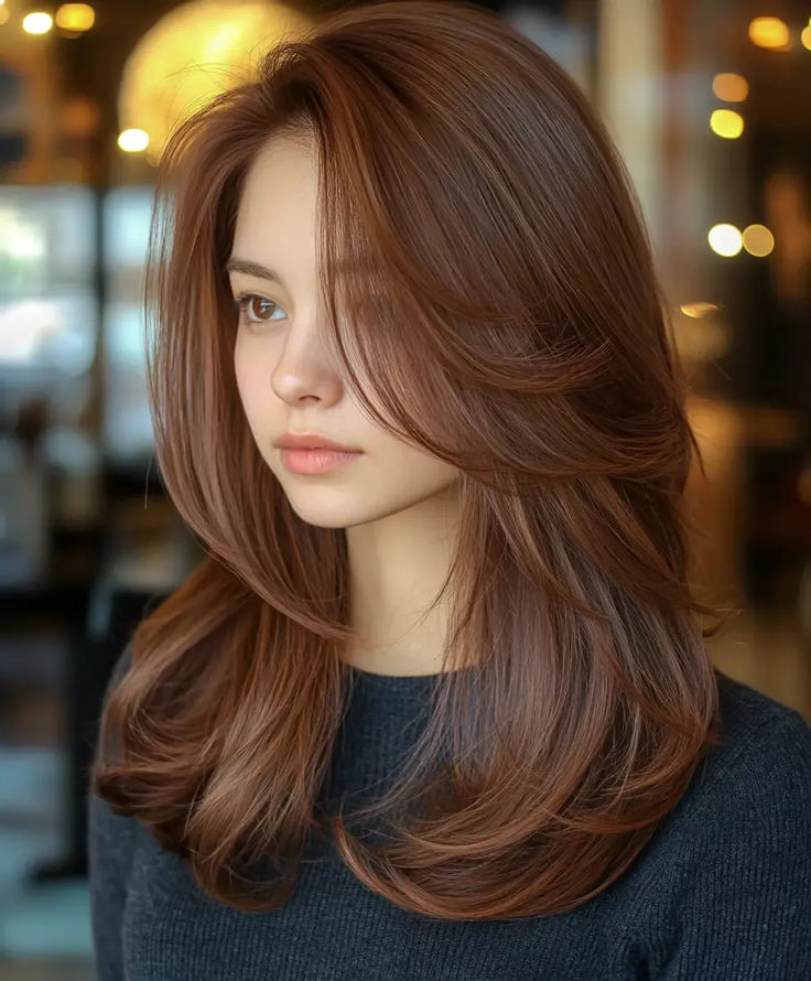 夏に使える通気性のあるナチュラルストレートヘア用トッパー（薄毛の女性向け） 