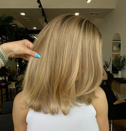 薄毛の女性のためのプレミアムストレートヘアトッパー - 瞬時にボリュームとカバー力を追加