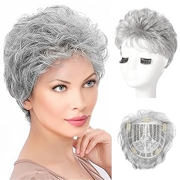 Natural Short Pixie Cut Hair Toppers for Women with Thinning Hair