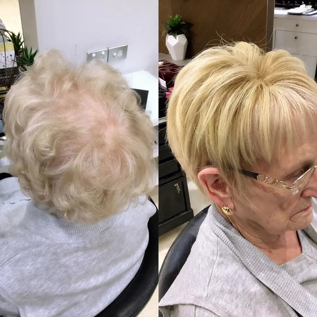 Upgraded Breathable Short Hair Topper - Silk-Touch Easy Clip-In for Natural Volume