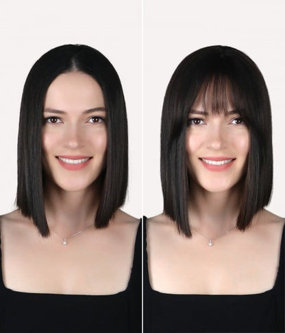 2025 New Straight Hair Topper With Bangs For  Women With Thinning Hair