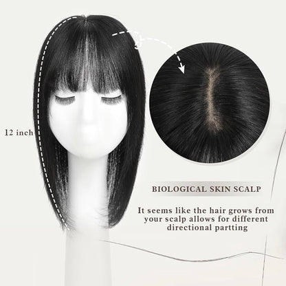 2025 New Straight Hair Topper With Bangs For  Women With Thinning Hair