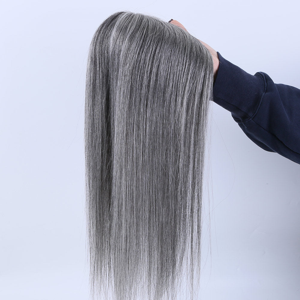 薄毛の女性のためのプレミアムストレートヘアトッパー - 瞬時にボリュームとカバー力を追加