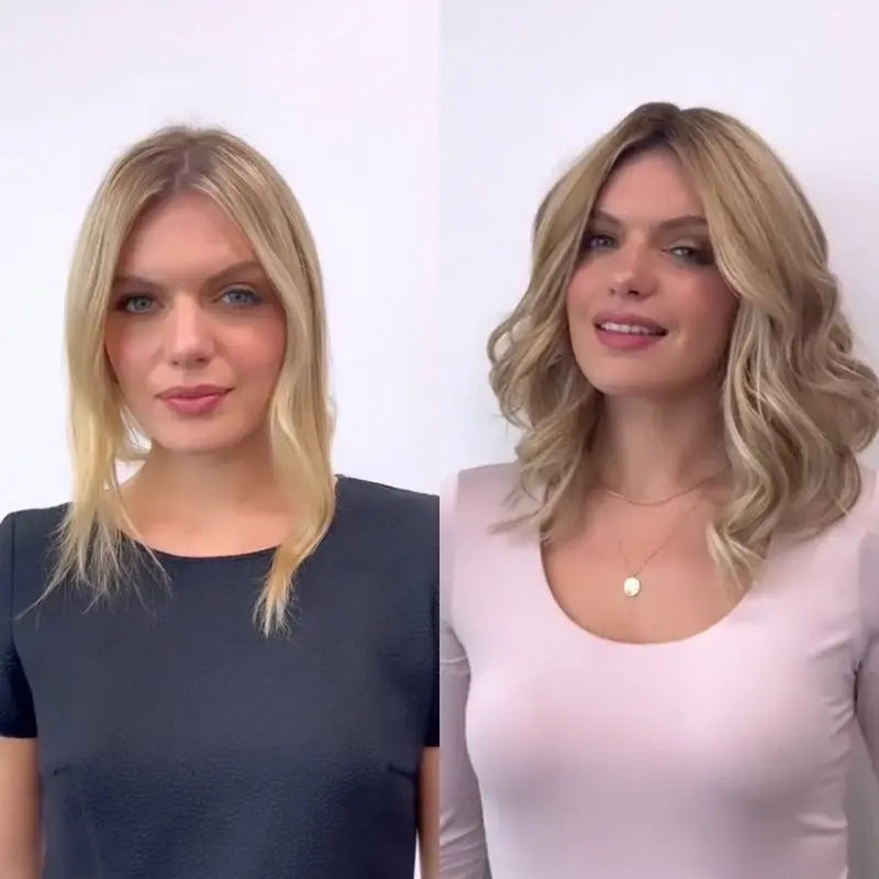 130% Natural Density Clip-In Natural Wavy Hair Topper - VIVACROWN