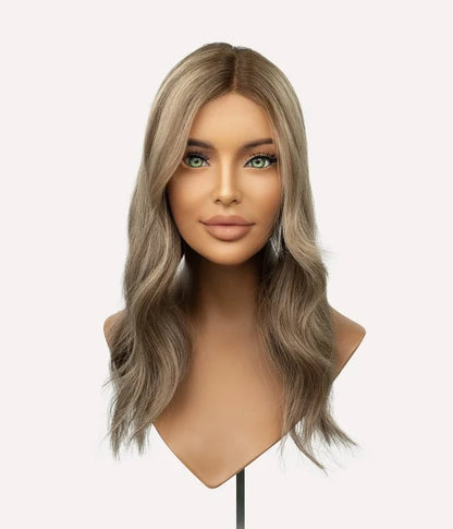 7"x8" Hand-Tied Mono Base Real Human Hair Topper | Seamless Lace Front, Lightweight & Realistic Density for Women