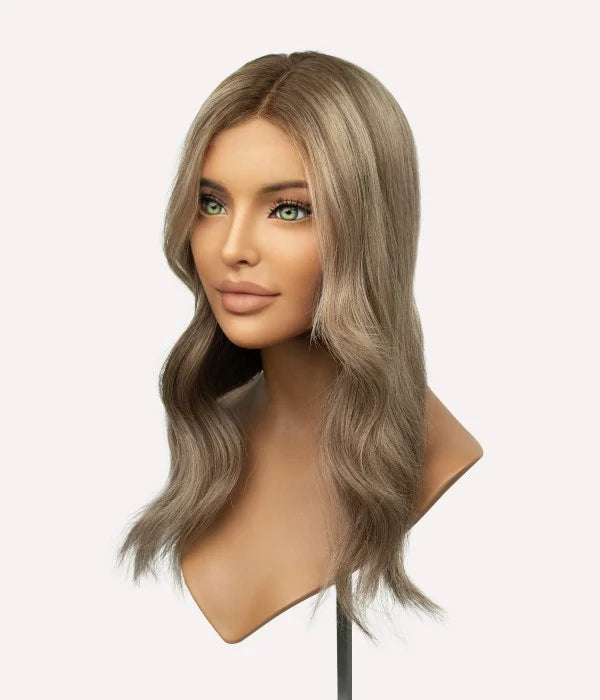 7"x8" Hand-Tied Mono Base Real Human Hair Topper | Seamless Lace Front, Lightweight & Realistic Density for Women
