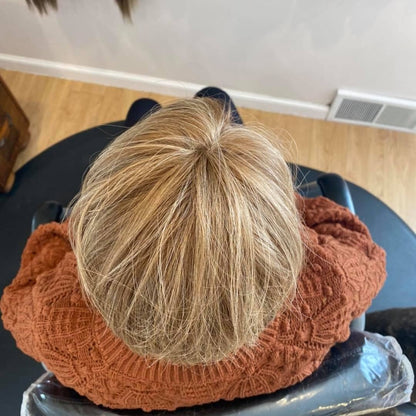 ショートトップピース 通気性ウィッグ ヘアピース 大きなカバー力 女性用かつら