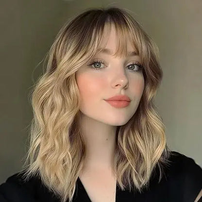 Luxury & Undetectable Natural Wavy Hair Topper With Bangs for Thinning Hair - VIVACROWN