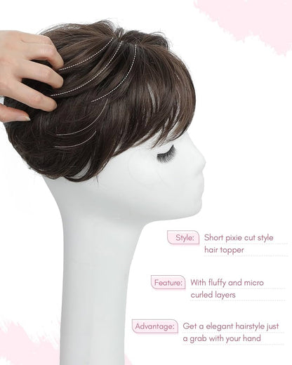 Summer Breathable&comfortable Short Hair Topper For Thinning Hair