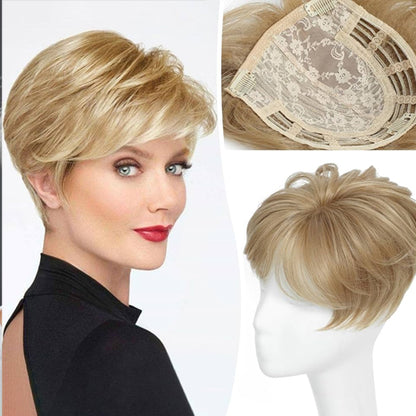 Natural Short Pixie Cut Hair Toppers for Women with Thinning Hair