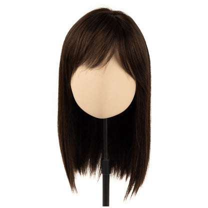100% Human Hair Topper With Bangs Remy Hair Pieces For Women |Can Be Colored
