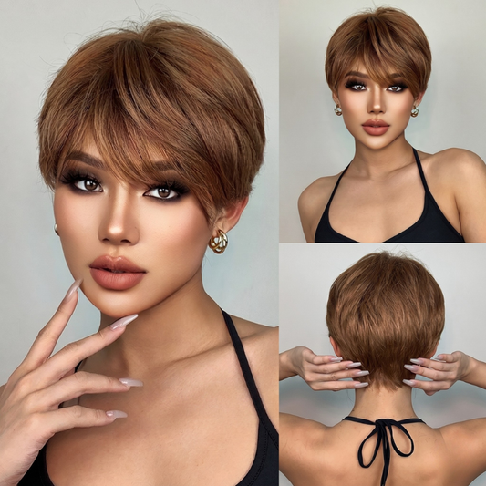 Natural Look Short Layered Synthetic Wigs for Women