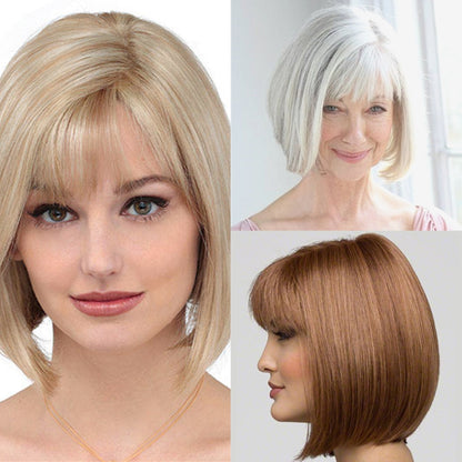 ユニークなデザインのストレート人毛、前髪付き、女性用ヘアトッパー