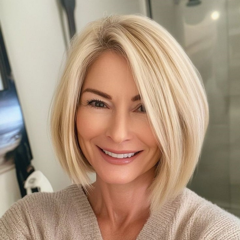 Straight Hair Topper for Crown Thinning – Natural Coverage at the Crown - VIVACROWN