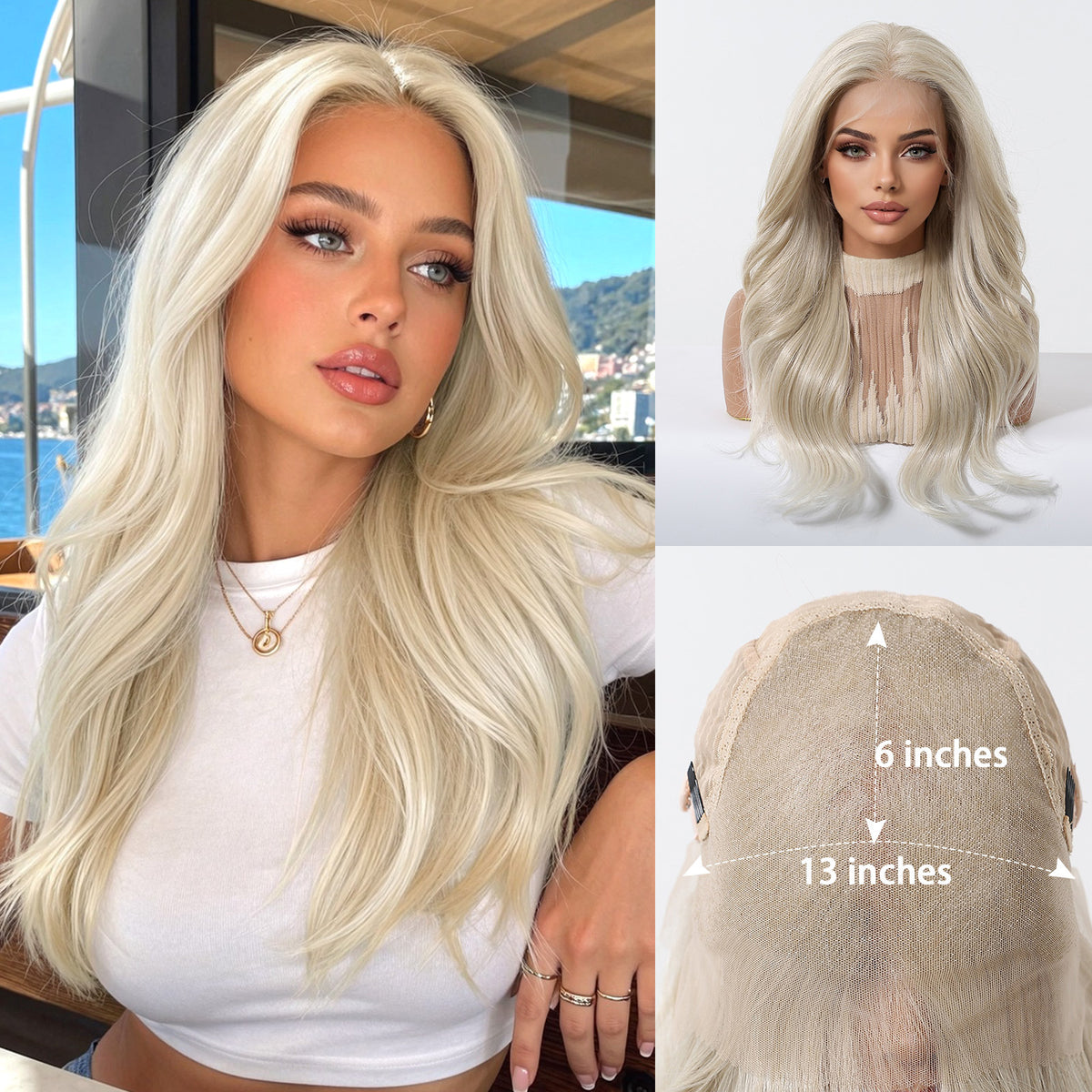 13''x6'' Lace Front Wigs for Women – Long Loose Curly Natural Texture & Heat Safe