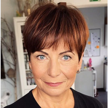 Natural Short Pixie Cut Hair Toppers for Women with Thinning Hair