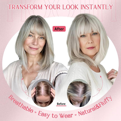 🔥The most popular style of 2025 Younger Hair Topper with Bangs