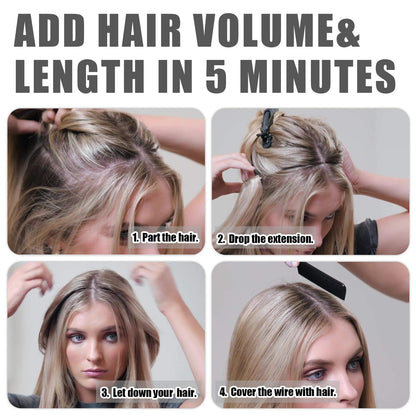 100%Human Halo Hair Extension Natural Hidden Wire