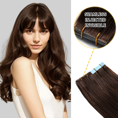 20Pcs Hand-Tied Invisible Tape In Hair Extension Virgin Human Hair