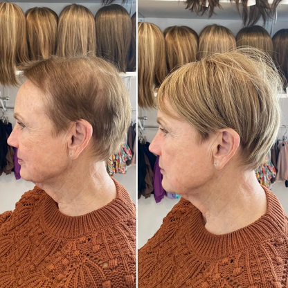 薄毛や細い髪の女性のための素敵なショートウィッグヘアピース