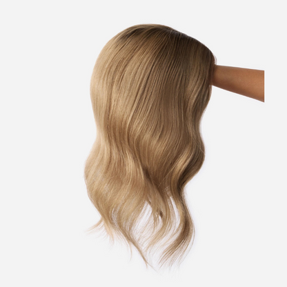 Balayage ombré de 5,5" x 5" con cabello humano, sin flequillo 