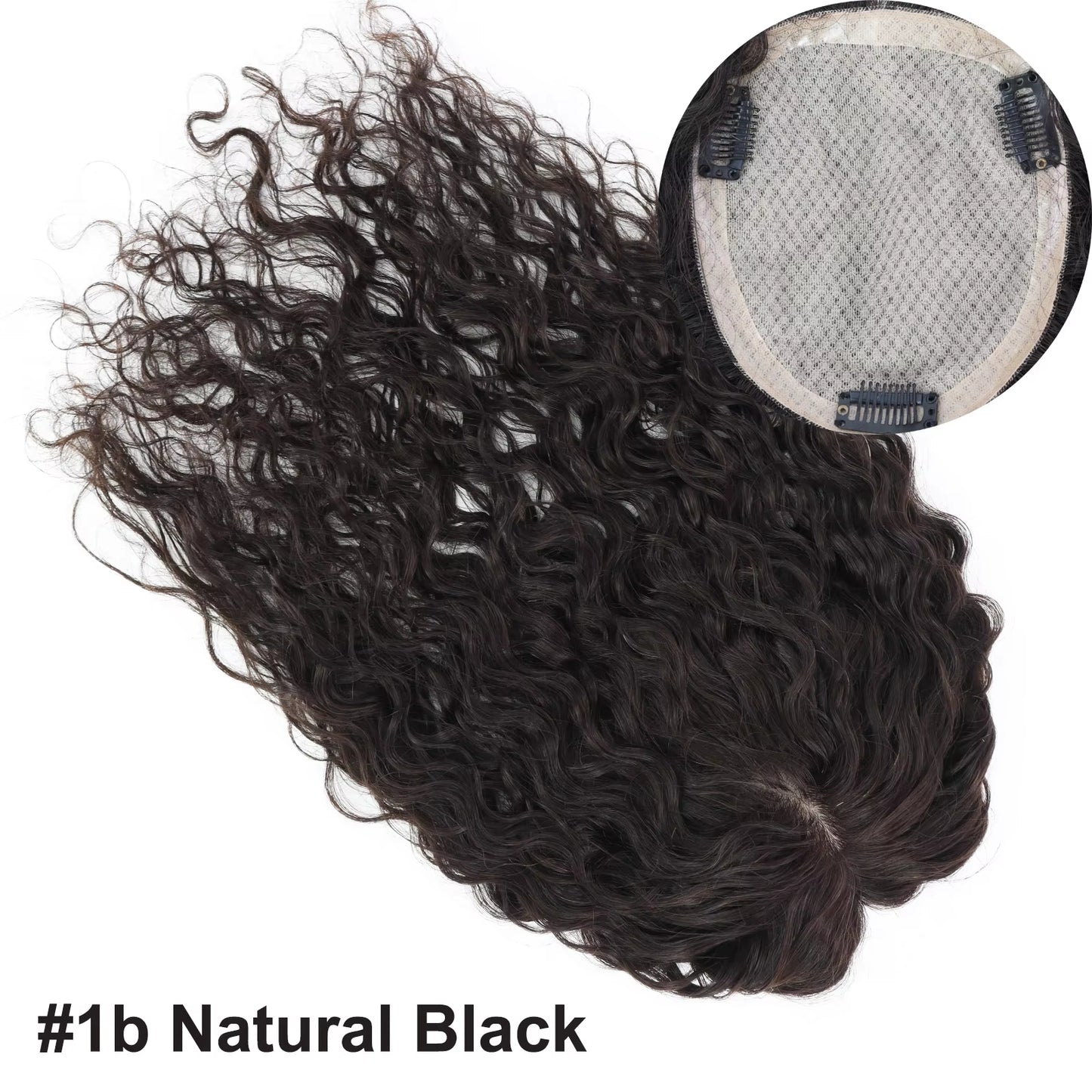 Premium Curly Mono Base Hair Toppers Human Hair for Women