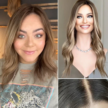 ナチュラルウェーブヘアトッパー 薄毛の女性に最適、自然なウェーブスタイル