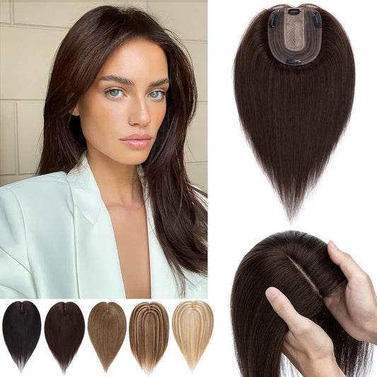 Hot Sale Breathable Straight Hair Topper-For Natural Coverage of Thinning Hair