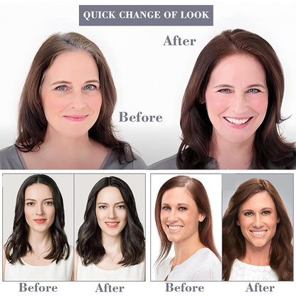 スイスベース ストレート 人毛 トッパー レディース 本物の人毛 前髪なし 薄毛用ウィグレット ヘアピース