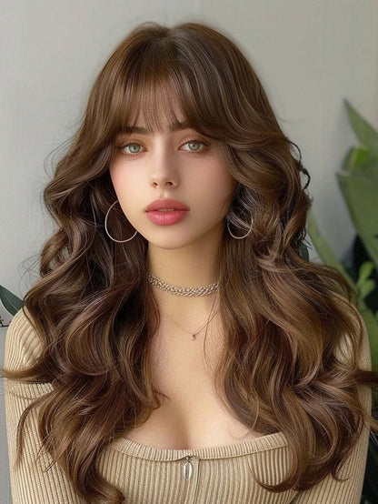 薄毛の方にも使える、贅沢で目立たないナチュラルウェーブヘアトッパー（前髪付き） 