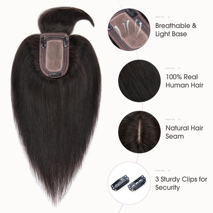 2025 New High-quality Straight Hair Topper With Bangs For Women With Thinning Hair