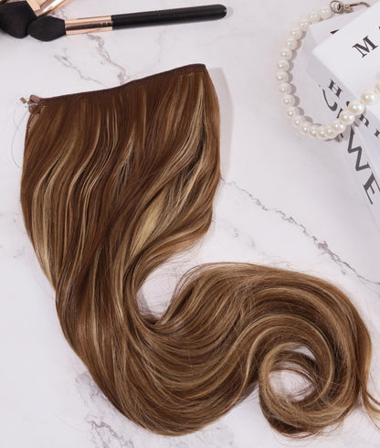 高品質のヘイローヘアエクステンション ナチュラル隠しワイヤー 調節可能な透明ワイヤー