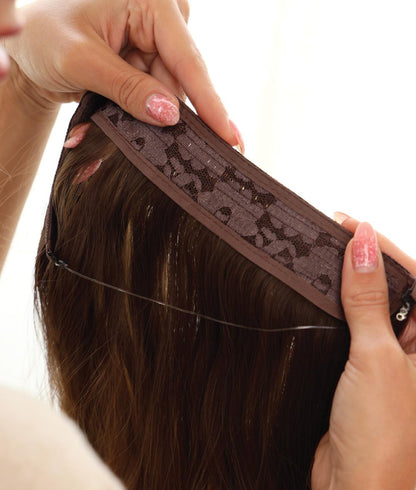 高品質のヘイローヘアエクステンション ナチュラル隠しワイヤー 調節可能な透明ワイヤー