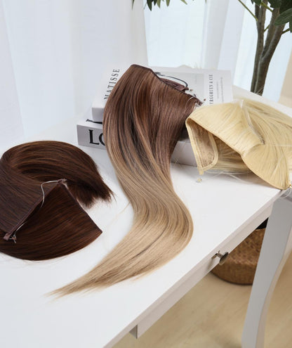 高品質のヘイローヘアエクステンション ナチュラル隠しワイヤー 調節可能な透明ワイヤー