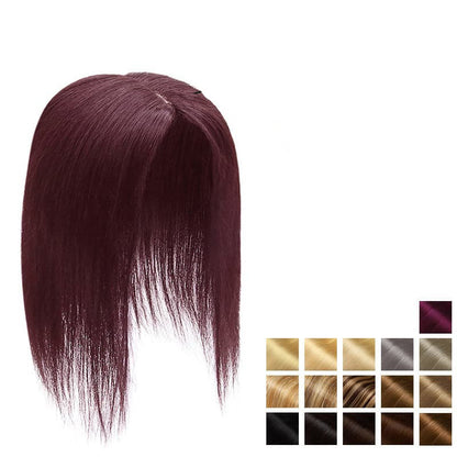 スイスベース ストレート 人毛 トッパー レディース 本物の人毛 前髪なし 薄毛用ウィグレット ヘアピース