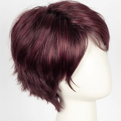 前髪付きのスタイリッシュなストレートナチュラルヘアトッパー