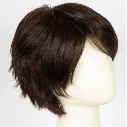 前髪付きのスタイリッシュなストレートナチュラルヘアトッパー