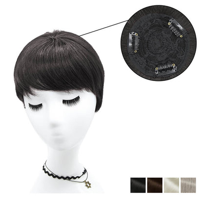 Straight Short Human Hair Wigs with Bangs for Women