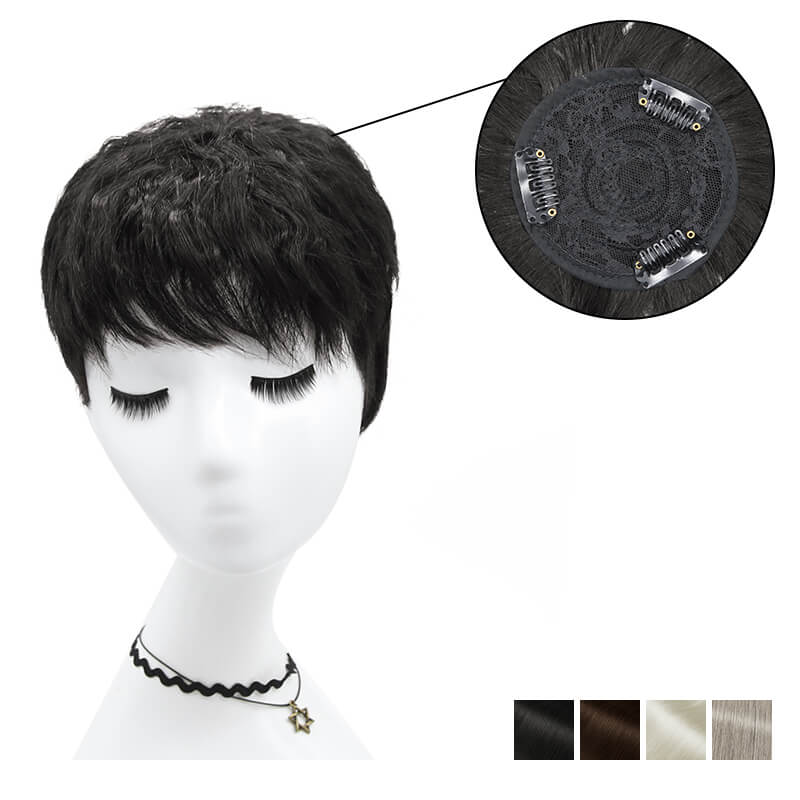 Salt Pepper Wavy Curly Human Hair Wigs for Women