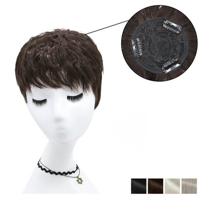Straight Short Human Hair Wigs with Bangs for Women