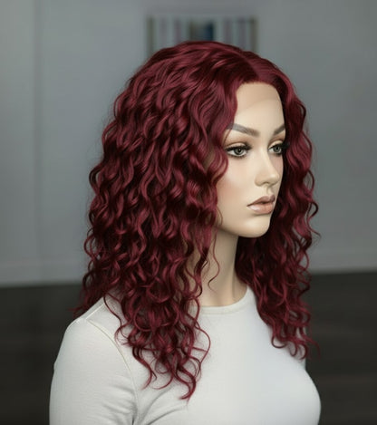 9×14 プレミアムカーリーモノベース人毛トッパー（女性用） 