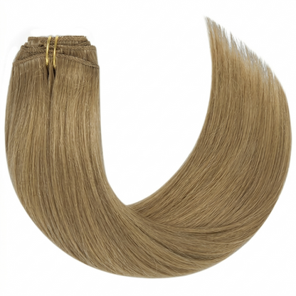 Light Brown Clip in Hair Extensions | 100% Human Hair