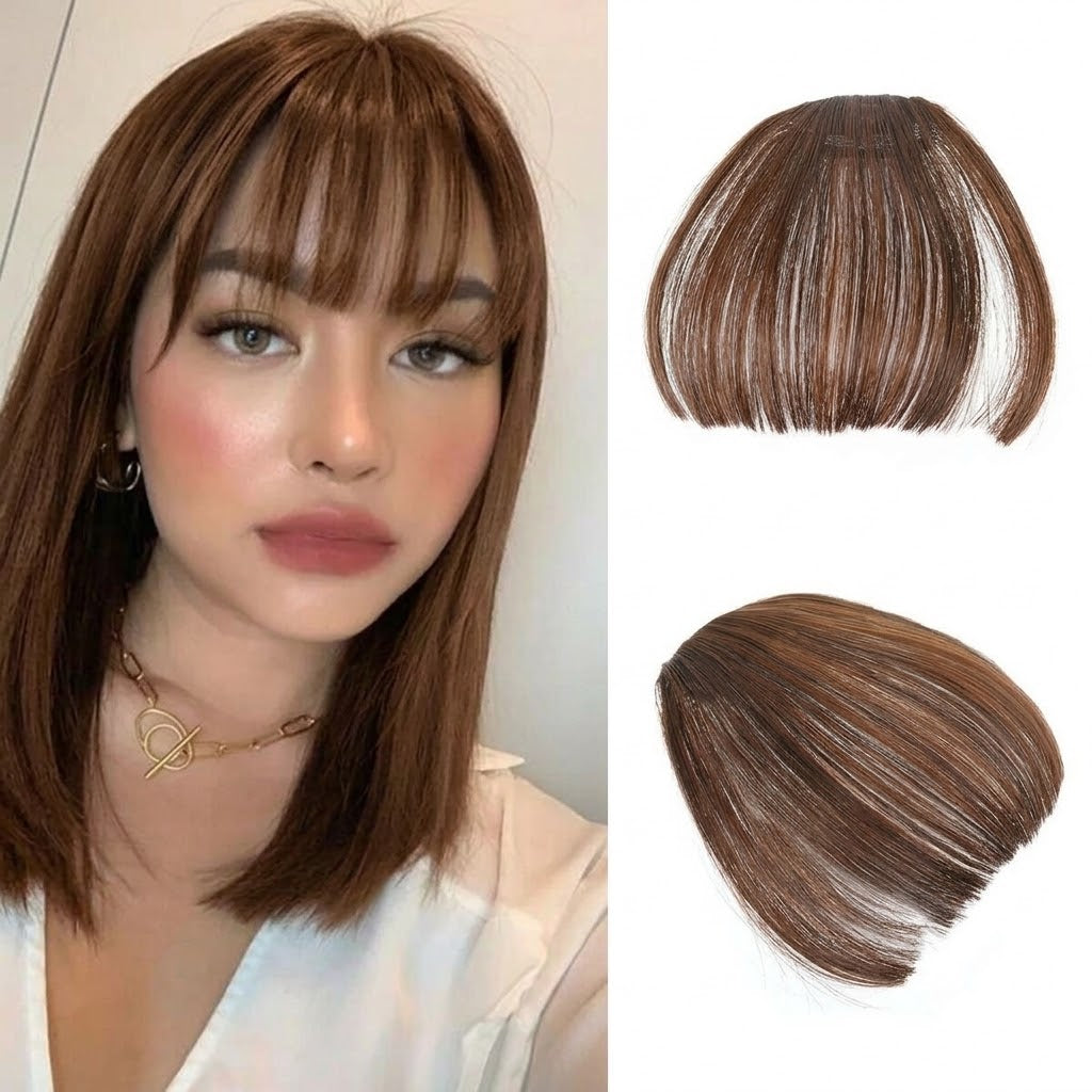 5"  Human Hair Seamless Clip-in Fringe Bangs